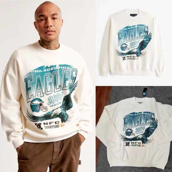 Abercrombie & Fitch Philadelphia Eagles Graphic Crew Sweatshirt - Picture 1 of 3